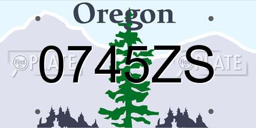 0745ZS Oregon License Plate