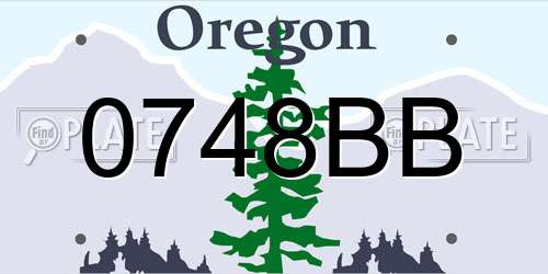 0748BB Oregon License Plate