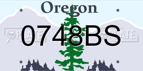 0748BS Oregon License Plate