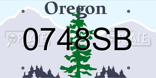 0748SB Oregon License Plate