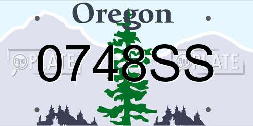 0748SS Oregon License Plate