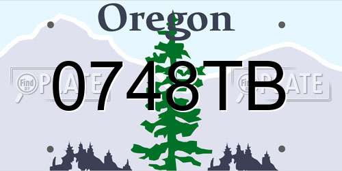 0748TB Oregon License Plate