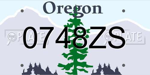 0748ZS Oregon License Plate