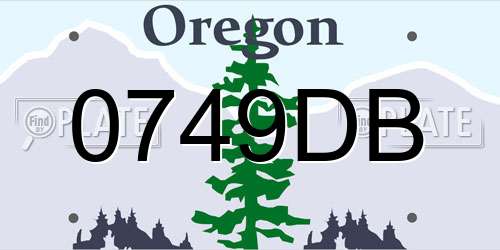 0749DB Oregon License Plate