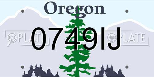 0749IJ Oregon License Plate