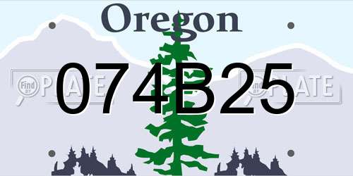 074B25 Oregon License Plate