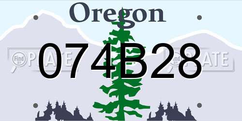 074B28 Oregon License Plate