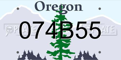 074B55 Oregon License Plate