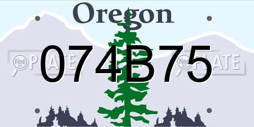 074B75 Oregon License Plate