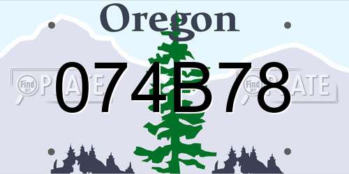 074B78 Oregon License Plate
