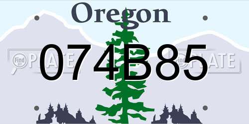 074B85 Oregon License Plate