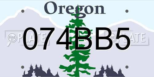 074BB5 Oregon License Plate