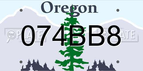 074BB8 Oregon License Plate