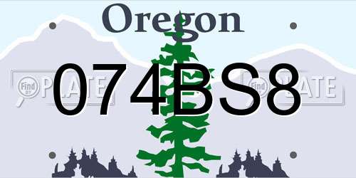 074BS8 Oregon License Plate