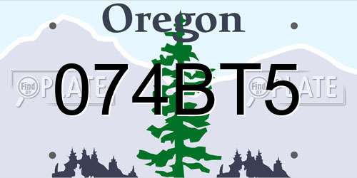 074BT5 Oregon License Plate
