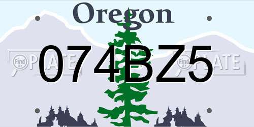 074BZ5 Oregon License Plate