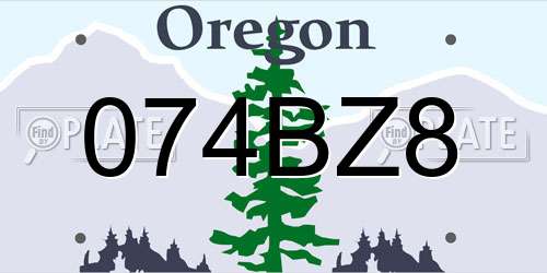 074BZ8 Oregon License Plate