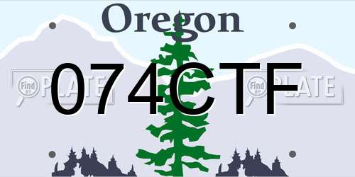 074CTF Oregon License Plate