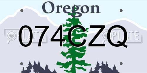 074CZQ Oregon License Plate