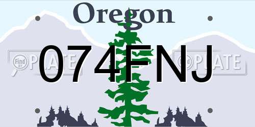 074FNJ Oregon License Plate