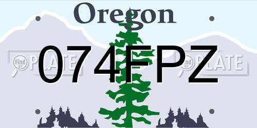 074FPZ Oregon License Plate