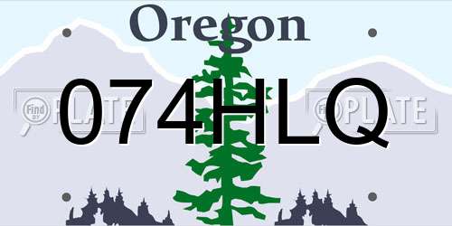 074HLQ Oregon License Plate