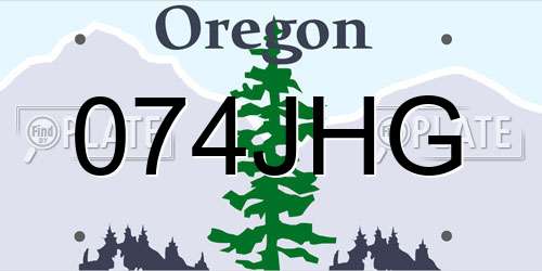 074JHG Oregon License Plate