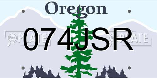 074JSR Oregon License Plate