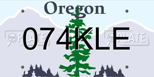 074KLE Oregon License Plate
