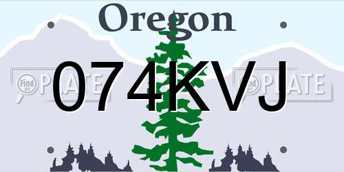 074KVJ Oregon License Plate