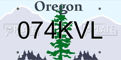 074KVL Oregon License Plate