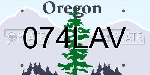 074LAV Oregon License Plate