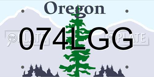 074LGG Oregon License Plate