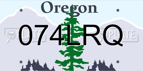 074LRQ Oregon License Plate