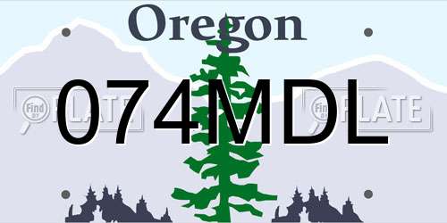 074MDL Oregon License Plate