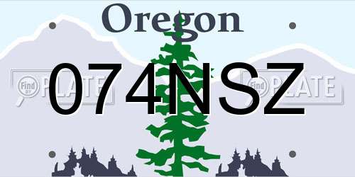 074NSZ Oregon License Plate