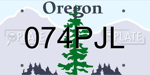 074PJL Oregon License Plate