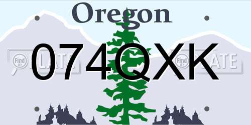 074QXK Oregon License Plate