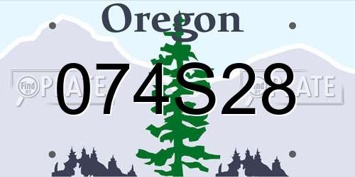 074S28 Oregon License Plate