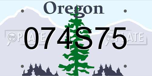 074S75 Oregon License Plate