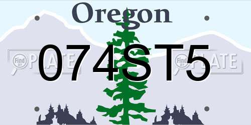 074ST5 Oregon License Plate