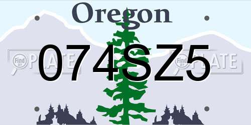 074SZ5 Oregon License Plate