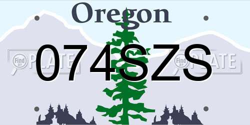 074SZS Oregon License Plate