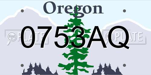 0753AQ Oregon License Plate