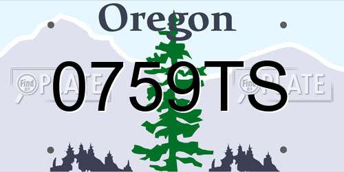 0759TS Oregon License Plate