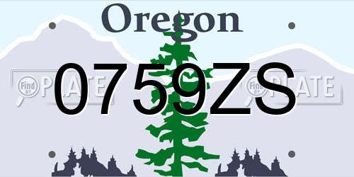 0759ZS Oregon License Plate