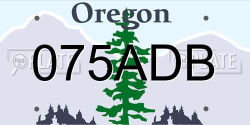 075ADB Oregon License Plate