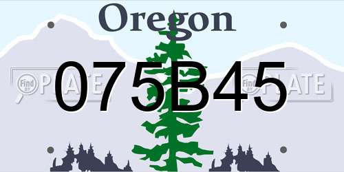 075B45 Oregon License Plate