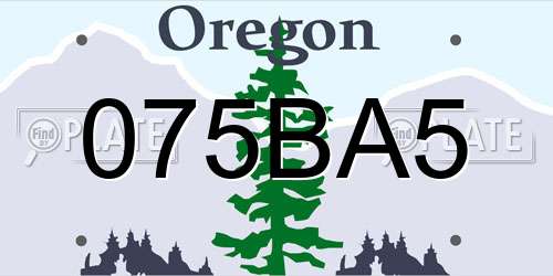 075BA5 Oregon License Plate