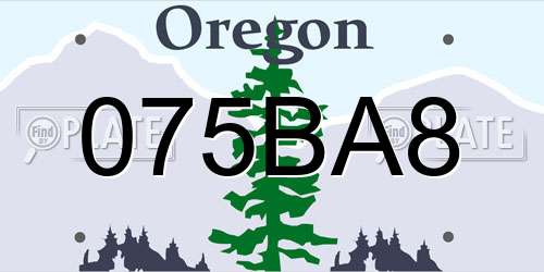 075BA8 Oregon License Plate